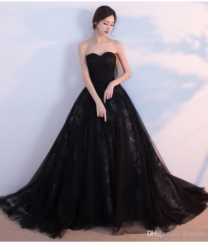 vestido de casamento preto longo