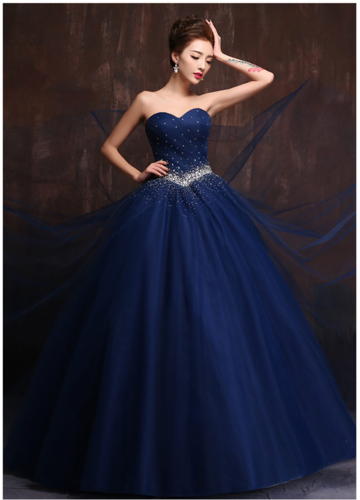 Vestido de noiva azul - 40 modelos de vários tons