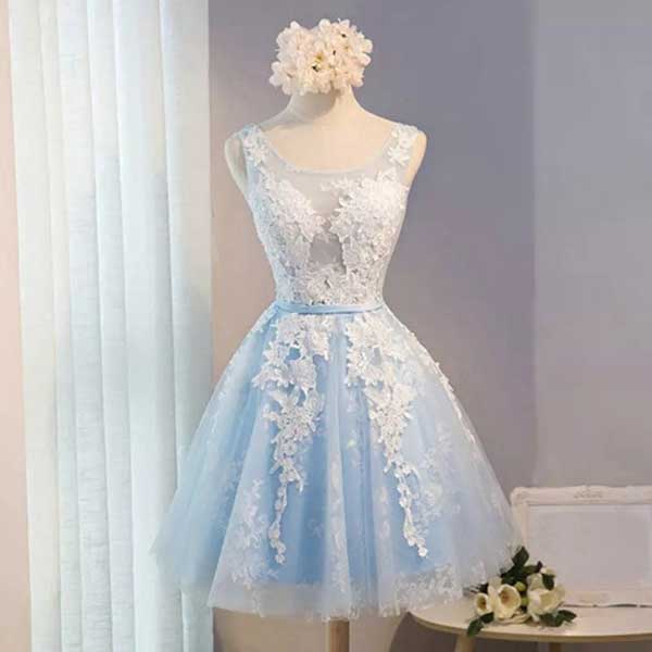 Vestido de noiva azul bebê