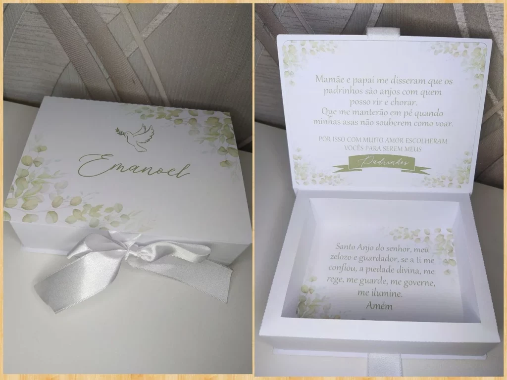 Caixas para padrinhos de batismo