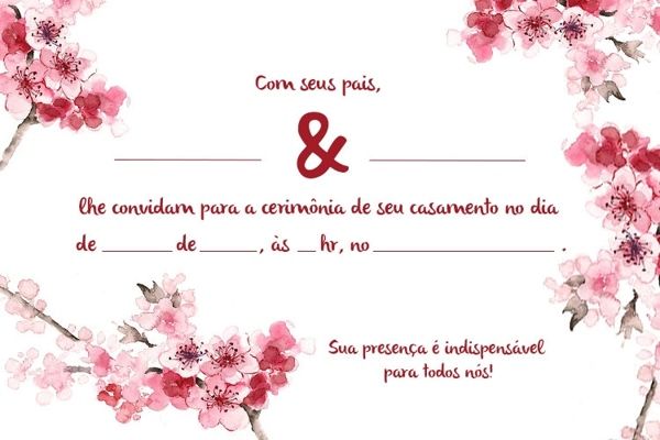 Convite de casamento civil