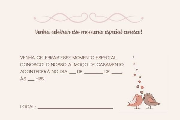 Convite de casamento civil