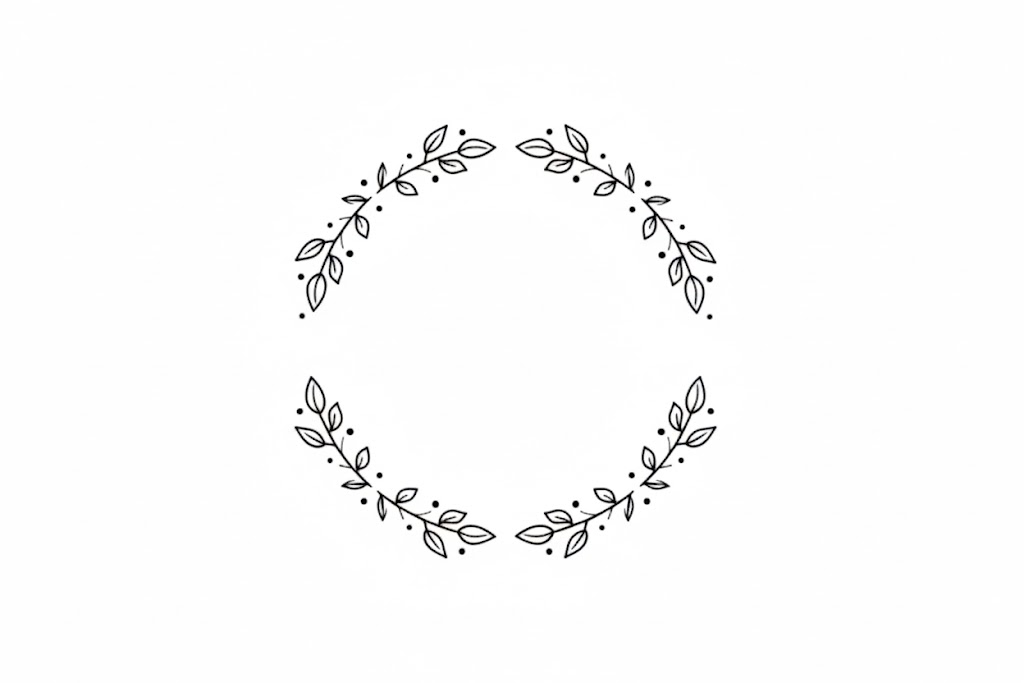 6 - Brasão de folhas minimalista